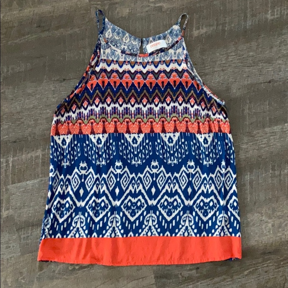 Renee C. Alecto Halter Top Geometric pattern Large